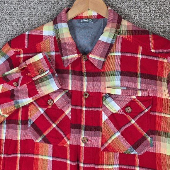 Stio Other - Stio Mens Hutkeeper Heavyweight XL Red Plaid Flannel Button Shirt Long Sleeve